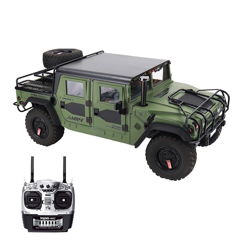 HG P415A 4WD U.S.4X4 Hummer H1 Military Truck 1/10 RC Car Metal Simulation Pickup Upgraded Sound/Light effect Toys