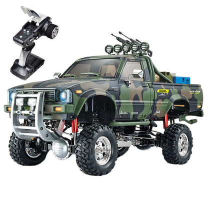 HG P417 1/10 Scale 2.4G 4WD Middle East Pickup Truck RC Rock Crawler Off-Road Climbing Car LED Light RTR Army Green Camouflage - rc car,rc truck | FUNYAT
