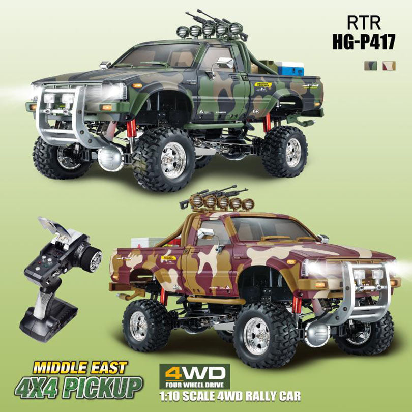 HG P417 1/10 2.4G 4WD Middle East Pickup Truck Crawler Climbing Off-Road Car with LED Light RTR RC Toy