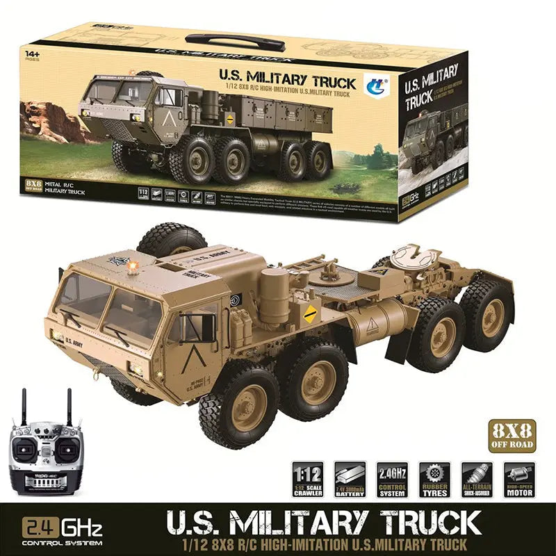 HG P801 P802 US Army Military Truck RC Car 1 12 8X8 M983 2.4G with Sou