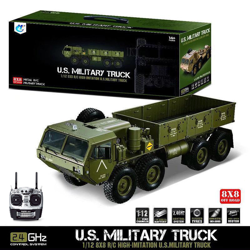 HG P801 P802 US Army Military Truck RC Car 1/12 8X8 M983 2.4G with Sound & Light Upgrades 5KG Load Capacity