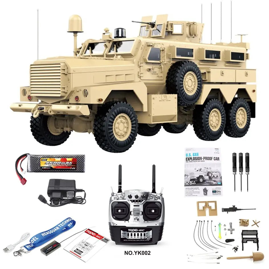 HG P602 Cougar MRAP 1/12 RC Military Truck 6x6 16CH LED Sound RTR