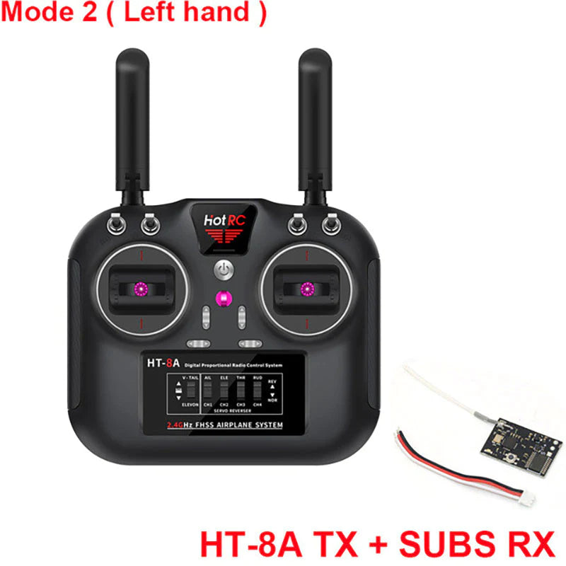 HOTRC HT-8A 2.4G 8CH RC Transmitter FHSS & 8CH Receiver With Box For FPV Drone RC Airplane Helicopter