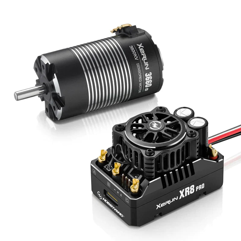 Hobbywing XeRun XR8 Pro G3 200A ESC + 4268SD G3 / 3660SD G2 Brushless Motor Combo for 1/8 RC Buggy & Truggy - RC Car Parts | FUNYAT