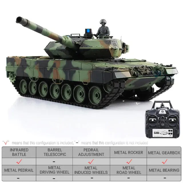 RC Tank Heng Long 3889 1 1 16 TK7.0 German Leopard 2A6 320 Spin Turre