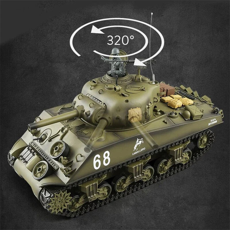 RC Tank Heng Long 3898-1 2.4G 1/16 US Sherman M4A3 Upgraded Metal RC Car toys