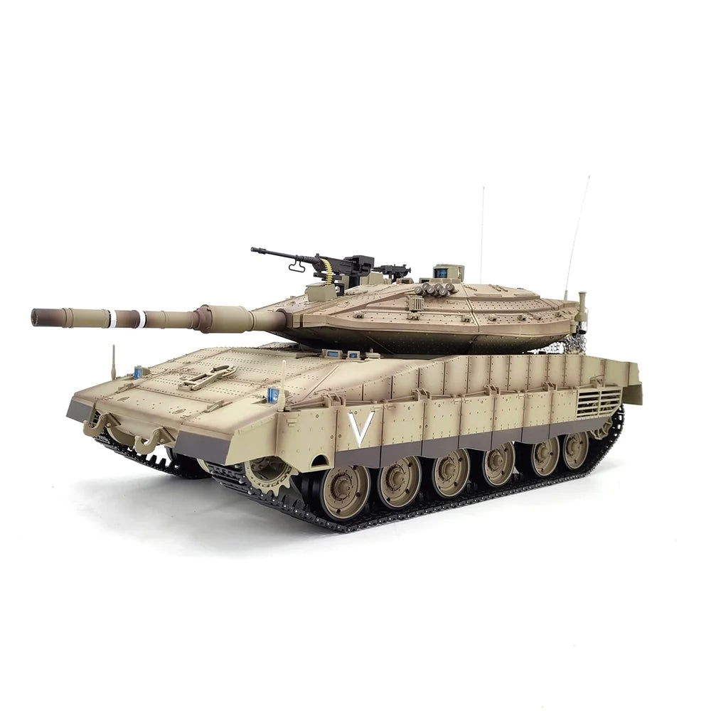 Heng Long Tank 3858 Merkava MK IV 1/16 Israel Main Battle Tank IDF TK7.0 Turret 360° Rotating Upgrade Metal Version RC Tank Toys Gift