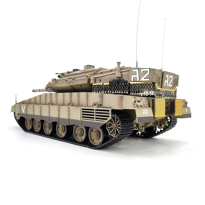 Heng Long Tank 3858 Merkava MK IV 1/16 Israel Main Battle Tank IDF TK7.0 Turret 360° Rotating Upgrade Metal Version RC Tank Toys Gift