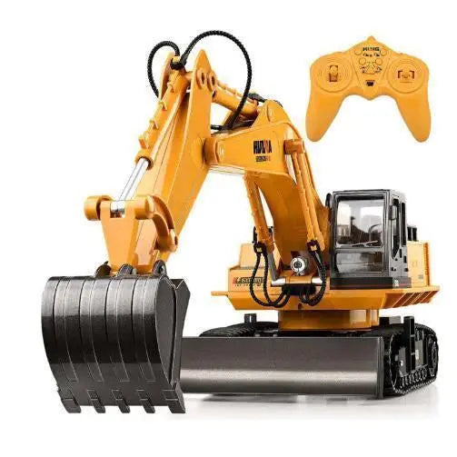 Huina 1510 RC Excavator Bulldozer 2.4G 1:16 11CH 680° Rotating Sound/Light Toy RC Car FUNYAT