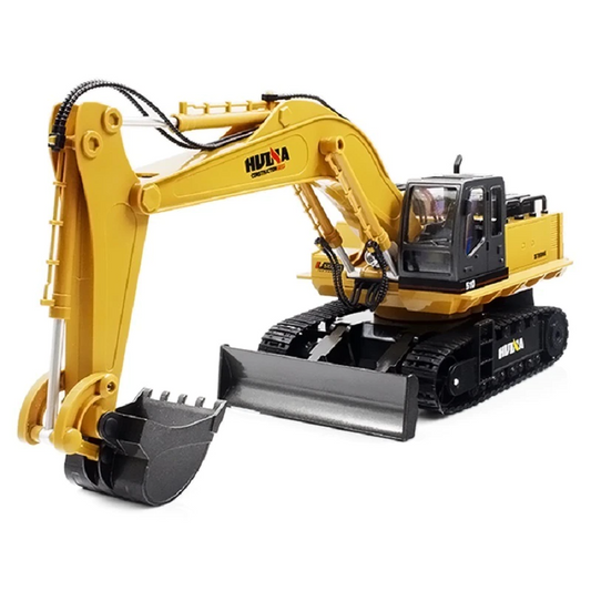 Huina 1510 RC Excavator Bulldozer 2.4G 1:16 11CH 680° Rotating Sound/Light Toy RC Car