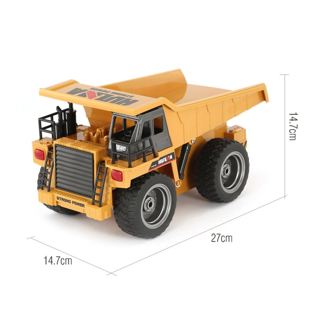 Huina 1540 Alloy Dump Truck RC Car Excavator 6CH 1:18 RC Truck Toys