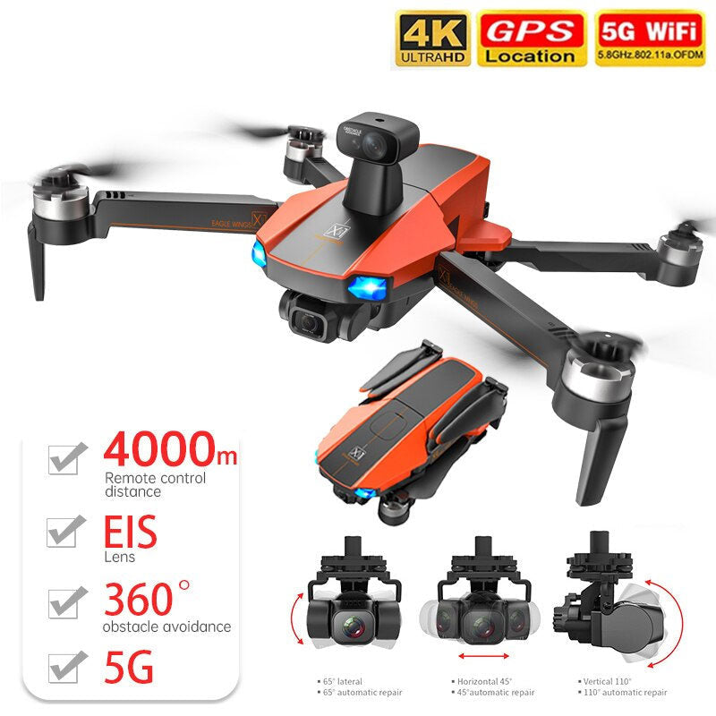 JJRC X22 3-Axis Gimbal Drone GPS 5G WiFi FPV 6K Dual HD Camera Foldable Brushless Obstacle Avoidance Quadcopter