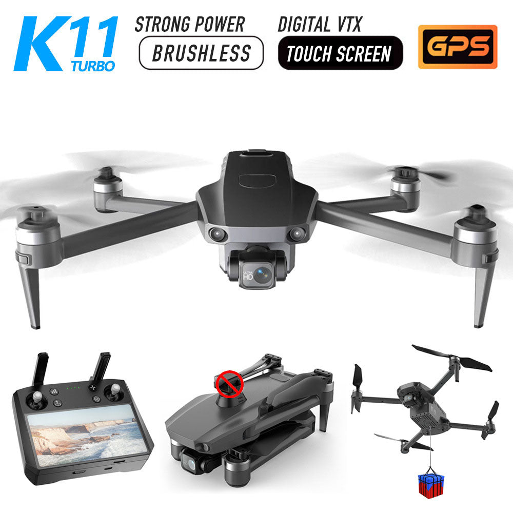 K11 Turbo 8K RC Drone 3-Axis Gimbal GPS 5G WiFi Brushless 6KM FPV RC Quadcopter Upgraded Remote Control with Touch Screen