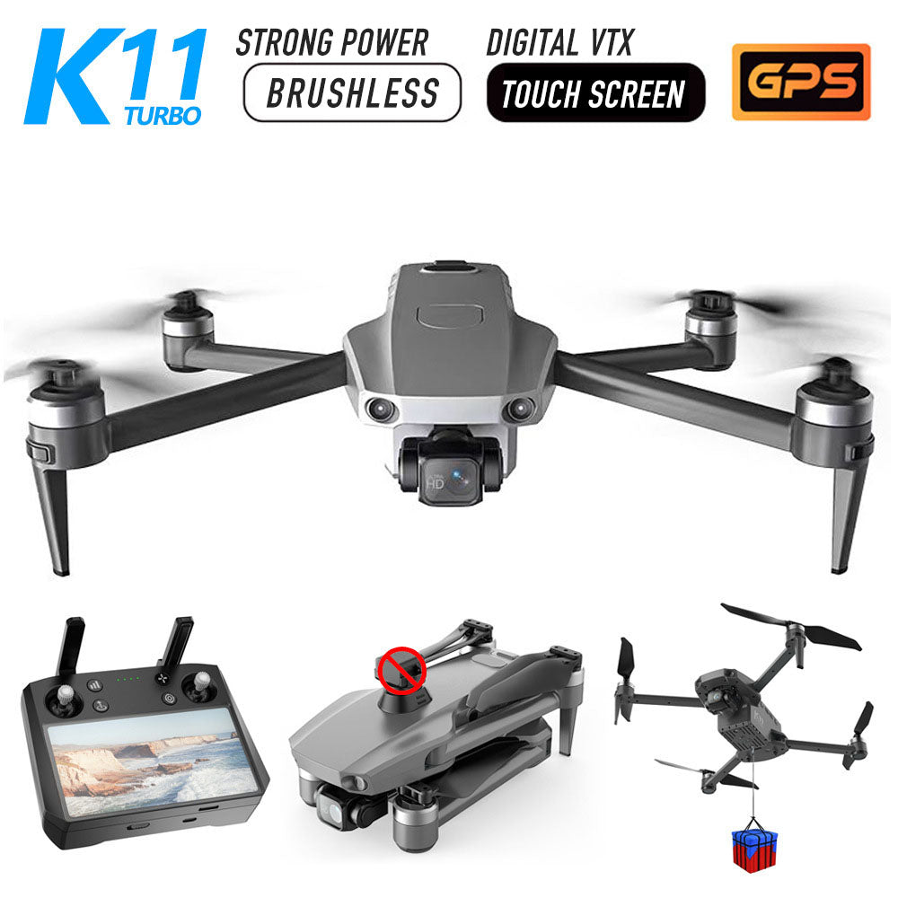 K11 Turbo 8K RC Drone 3-Axis Gimbal GPS 5G WiFi Brushless 6KM FPV RC Quadcopter Upgraded Remote Control with Touch Screen