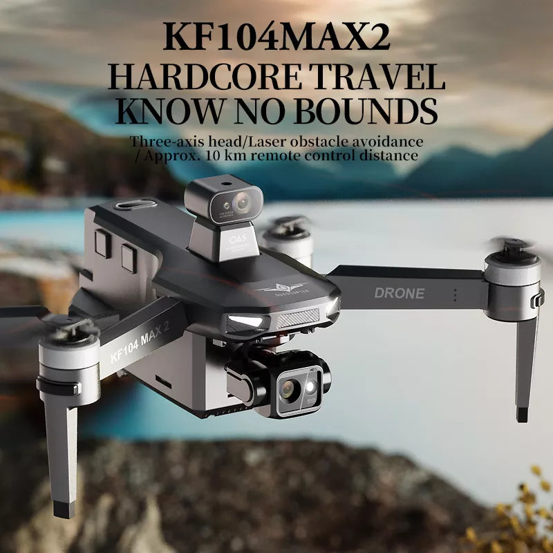 KF104 MAX NEW 8K Drone EIS Camera 3-Axis Gimbal Intelligent Obstacle Avoidance 5G GPS Quadcopter with Screen Remote control FUNYAT