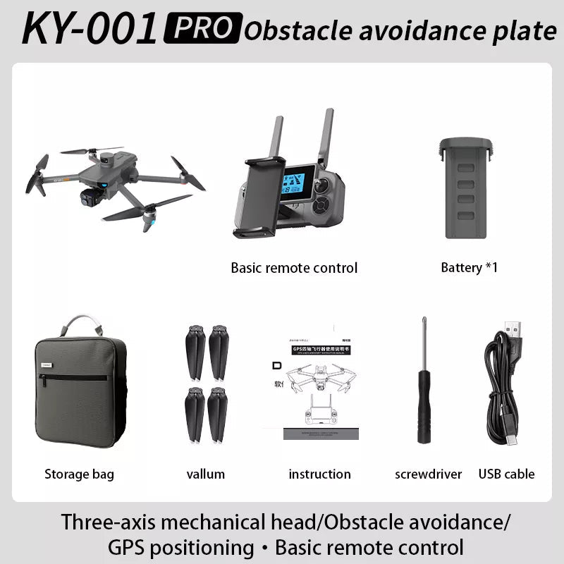 KY001 PRO 3-Axis Gimbal 8K Drone Intelligent Obstacle Avoidance 5G GPS Large size Quadcopter with Screen Remote Control