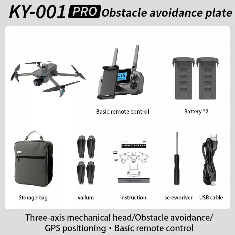 KY001 PRO 3-Axis Gimbal 8K Drone Intelligent Obstacle Avoidance 5G GPS Large size Quadcopter with Screen Remote Control