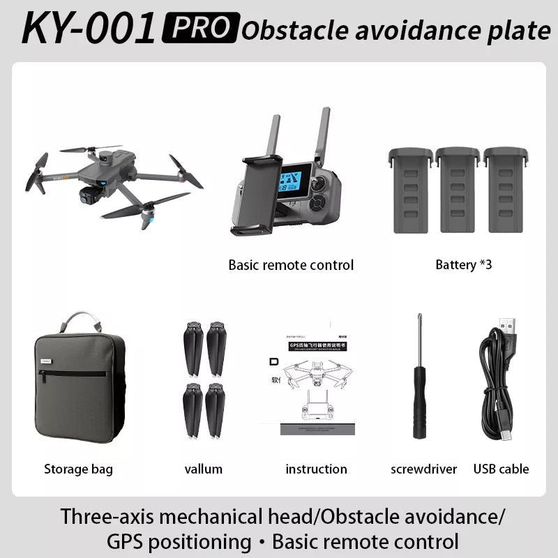 KY001 PRO 3-Axis Gimbal 8K Drone Intelligent Obstacle Avoidance 5G GPS Large size Quadcopter with Screen Remote Control