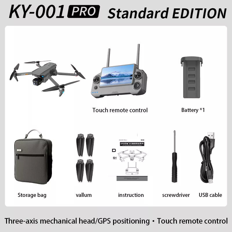 KY001 PRO 3-Axis Gimbal 8K Drone Intelligent Obstacle Avoidance 5G GPS Large size Quadcopter with Screen Remote Control