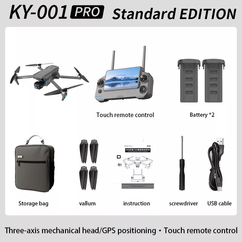 KY001 PRO 3-Axis Gimbal 8K Drone Intelligent Obstacle Avoidance 5G GPS Large size Quadcopter with Screen Remote Control