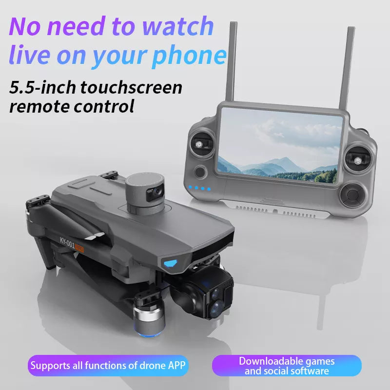 KY001 PRO 3-Axis Gimbal 8K Drone Intelligent Obstacle Avoidance 5G GPS Large size Quadcopter with Screen Remote Control