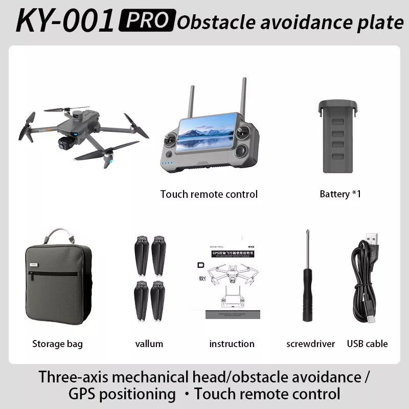 KY001 PRO 3-Axis Gimbal 8K Drone Intelligent Obstacle Avoidance 5G GPS Large size Quadcopter with Screen Remote Control