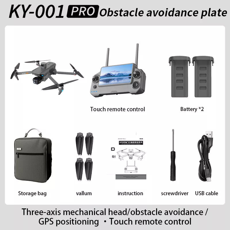 KY001 PRO 3-Axis Gimbal 8K Drone Intelligent Obstacle Avoidance 5G GPS Large size Quadcopter with Screen Remote Control