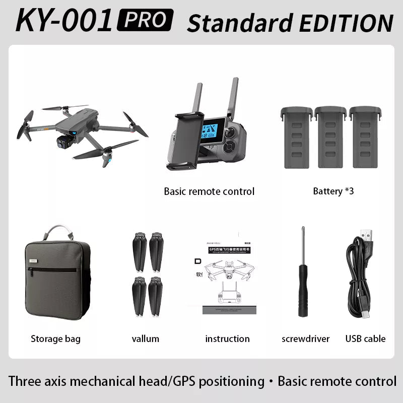 KY001 PRO 3-Axis Gimbal 8K Drone Intelligent Obstacle Avoidance 5G GPS Large size Quadcopter with Screen Remote Control