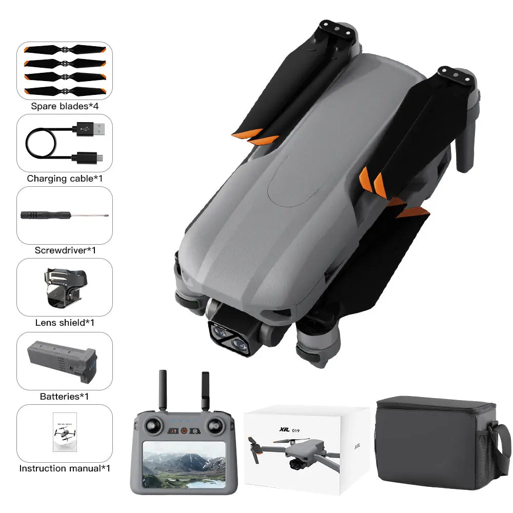 LYZRC XiL019 GPS Drone with 4K HD Camera Obstacle Avoidance LCD Screen Controller Foldable Quadcopter - FUNYAT