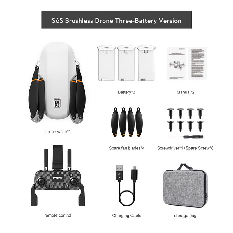 MINI Drone LSRC-S6S GPS 5G WIFI FPV 4K HD Camera Brushless Foldable Quadcopter