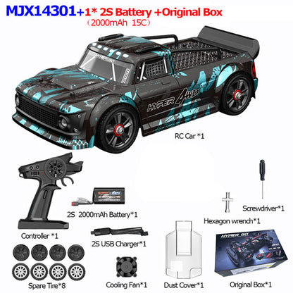 MJX 14301 14302 HYPER GO RC Car 1/14 4WD Brushless Drift Rally Car 2.4G Buggy Metal Chassis Hydraulic Shock Absorber RC Toys