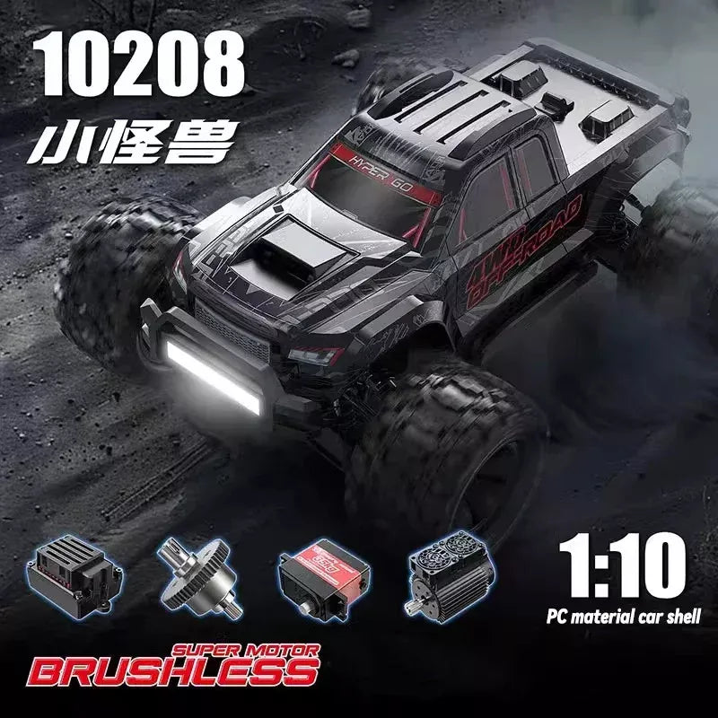 MJX Hyper Go 10208 Monster 4WD RC Car 1/10 80km/h High-Speed All-Terrain RC Truck