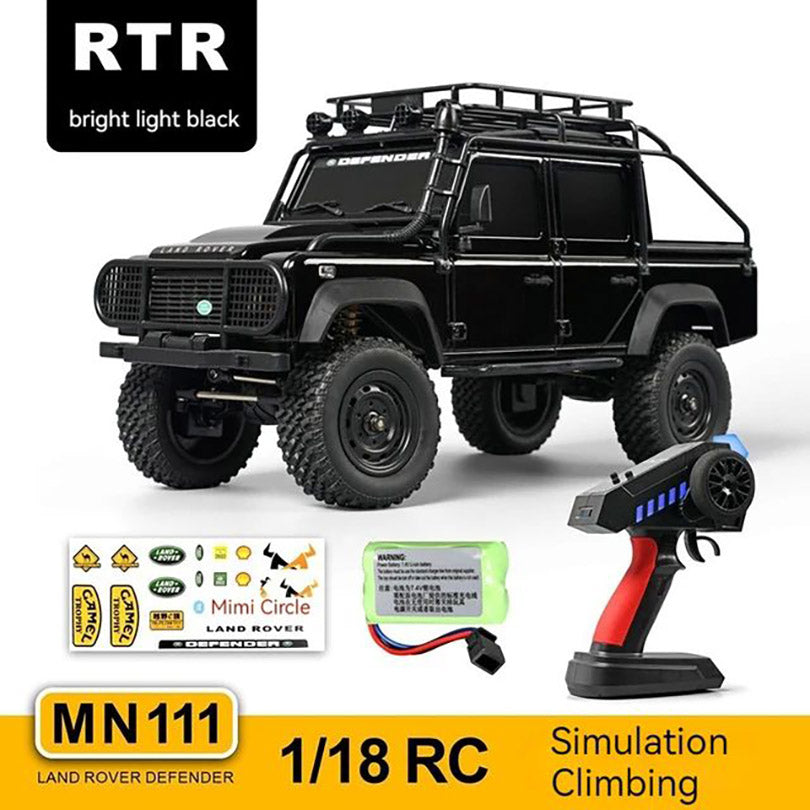 MNRC MN111 4WD RC Car RTR 1/18 LED Light Climbing Rock Crawler Off-Road Truck Portal Axle Alloy Shell Classic Vehicles