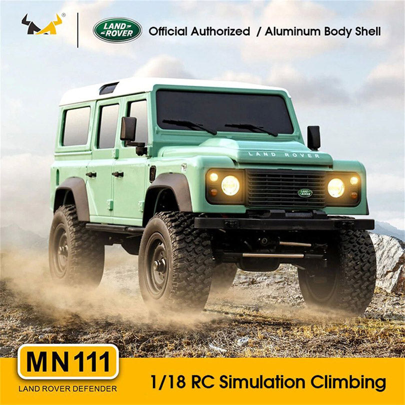 MNRC MN111 4WD RC Car RTR 1/18 LED Light Climbing Rock Crawler Off-Road Truck Portal Axle Alloy Shell Classic Vehicles