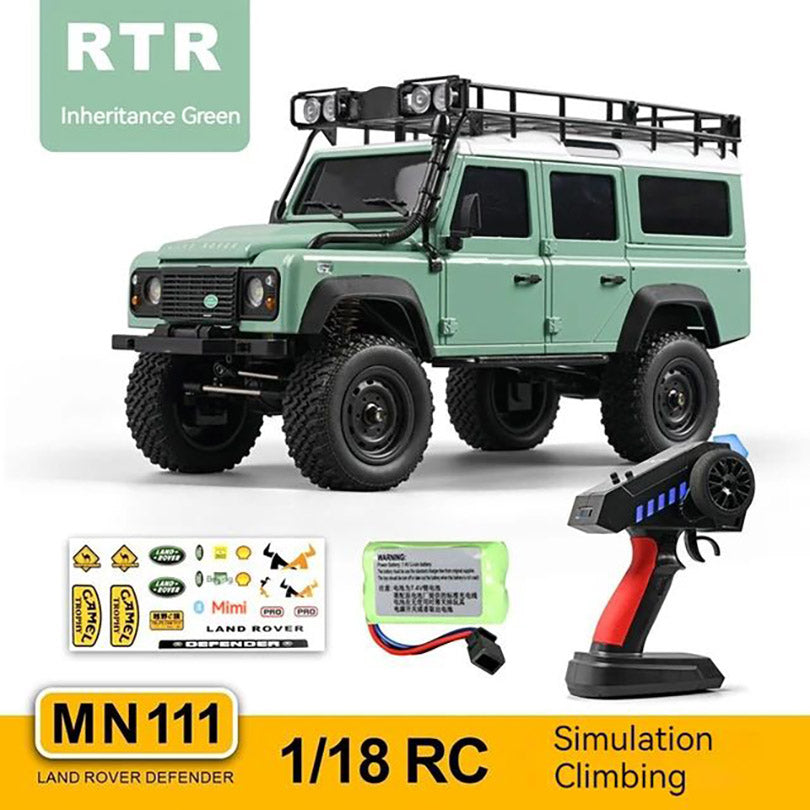 MNRC MN111 4WD RC Car RTR 1/18 LED Light Climbing Rock Crawler Off-Road Truck Portal Axle Alloy Shell Classic Vehicles