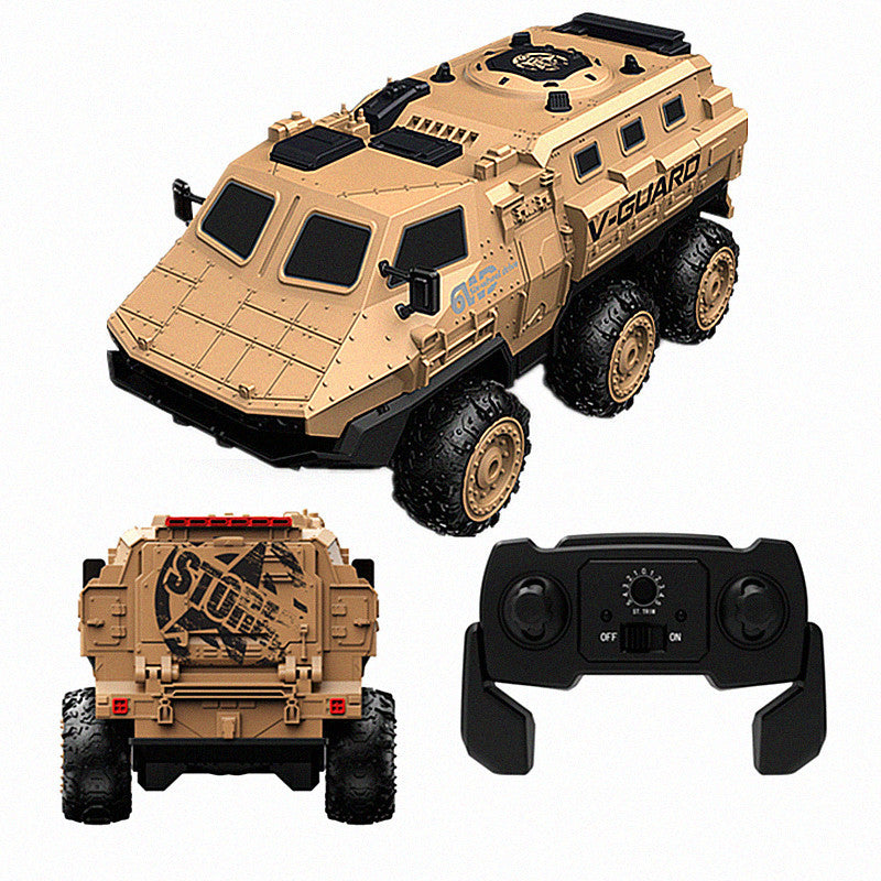 Military Truck Armored Vehicle RC Car 1/16 6WD Army Armored All Terrain Off-Road Truck