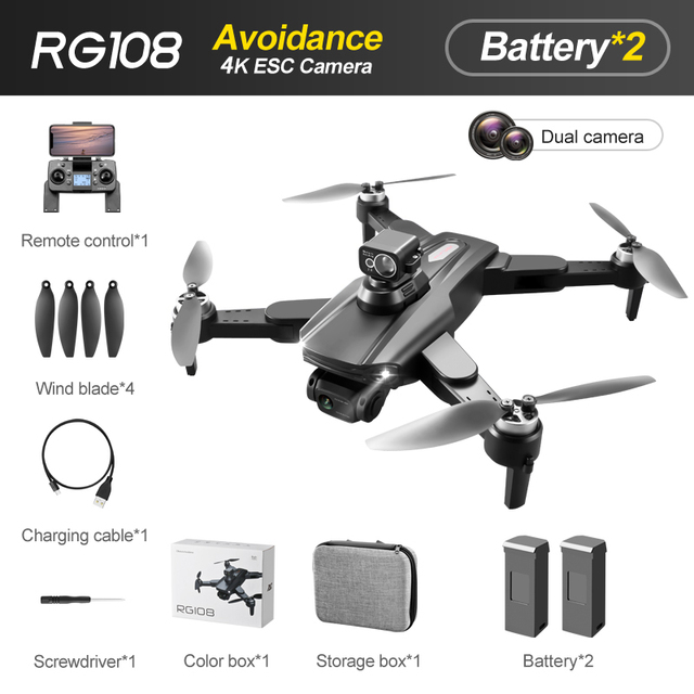 NEW Drone RG108 MAX GPS 4K Dual HD Camera FPV 3Km Aerial Photography Brushless Motor Quadcopter