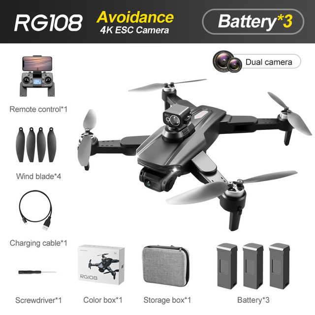 NEW Drone RG108 MAX GPS 4K Dual HD Camera FPV 3Km Aerial Photography Brushless Motor Quadcopter