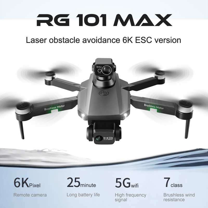 NEW RC Drone RG101 MAX GPS Professional 4K Dual HD Camera FPV 3Km Foldable Quadcopter