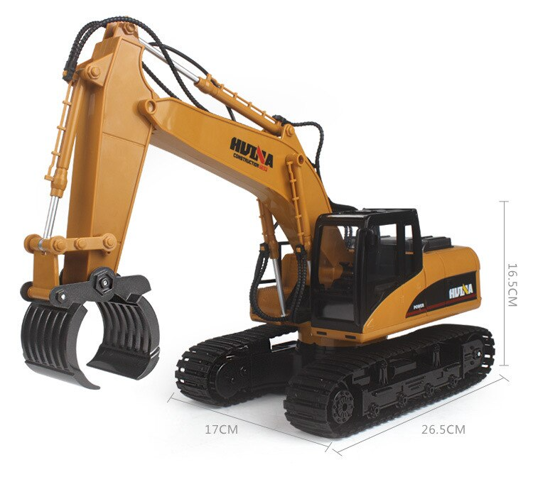 Huina 1570 RC Alloy Excavator Grabbing Machine 1:14 16CH Engineering Car Toy