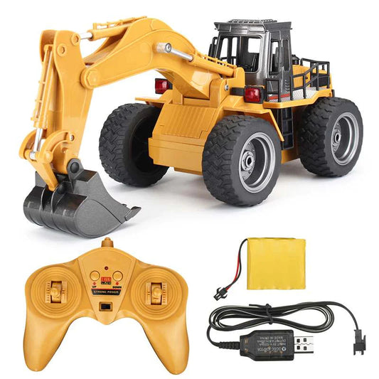 RC Alloy Excavator Huina 1530 6CH 1:18 Wheel Excavator Toy