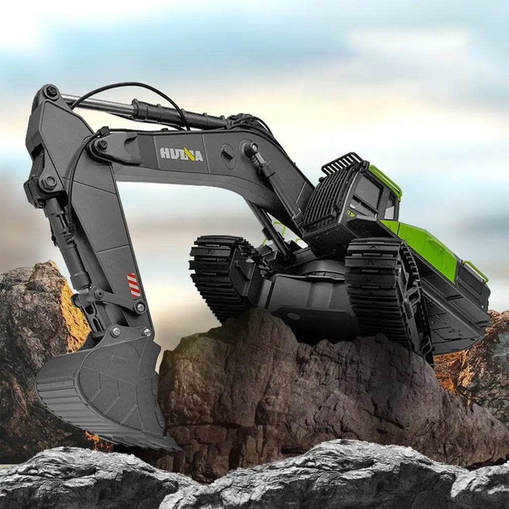 Huina 1593 1/14 Scale 2.4GHz 22CH Alloy Excavator RC Engineering Construction Car Toy - rc construction truck | FUNYAT