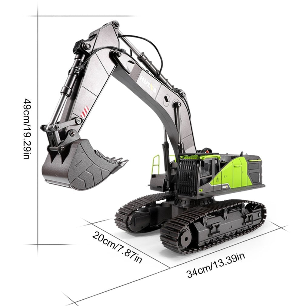 Huina 1593 Alloy Excavator 1:14 22CH 2.4GHz RC Engineering Car Toy FUNYAT