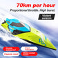 RC Boat High Speed 70KM/H 50CM Large SpeedBoat Waterproof Capsize Reset Racing Boat Toy Gift