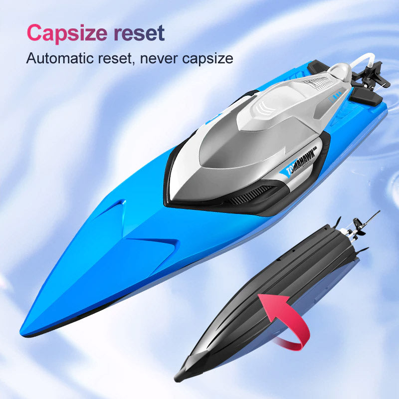 RC Boat High Speed 70KM/H 50CM Large SpeedBoat Waterproof Capsize Reset Racing Boat Toy Gift