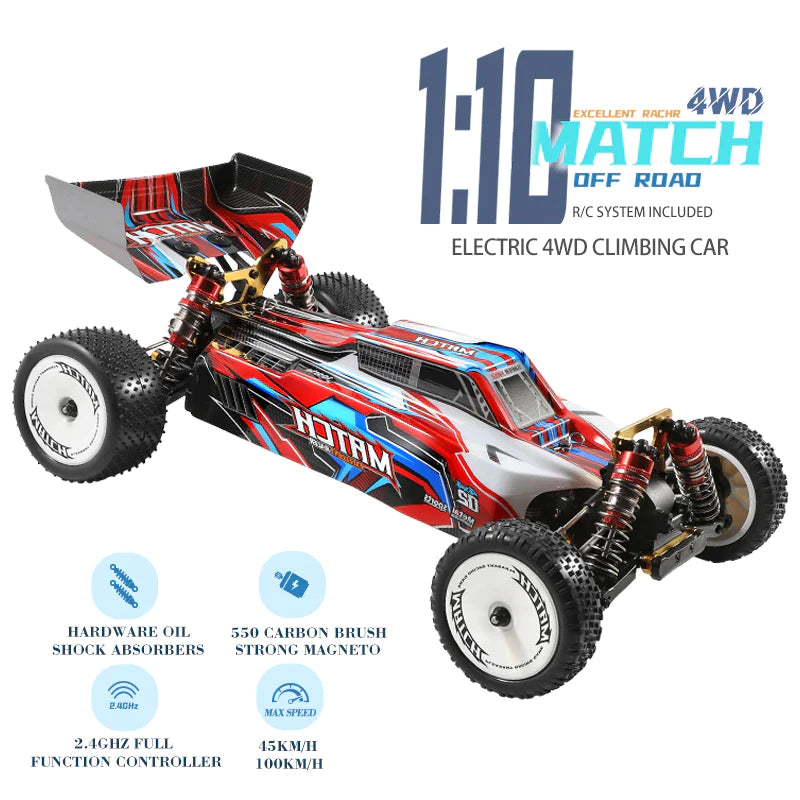 WLtoys 104001 RC Car 45KM/H 4WD Off-Road 2.4G 1:10 Metal Chassis Alloy RC Car Toys