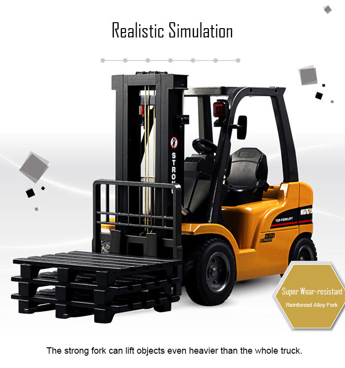 Huina 1577 Alloy Simulation Forklift Truck Crane 2.4GHz 8CH RC Car Toy