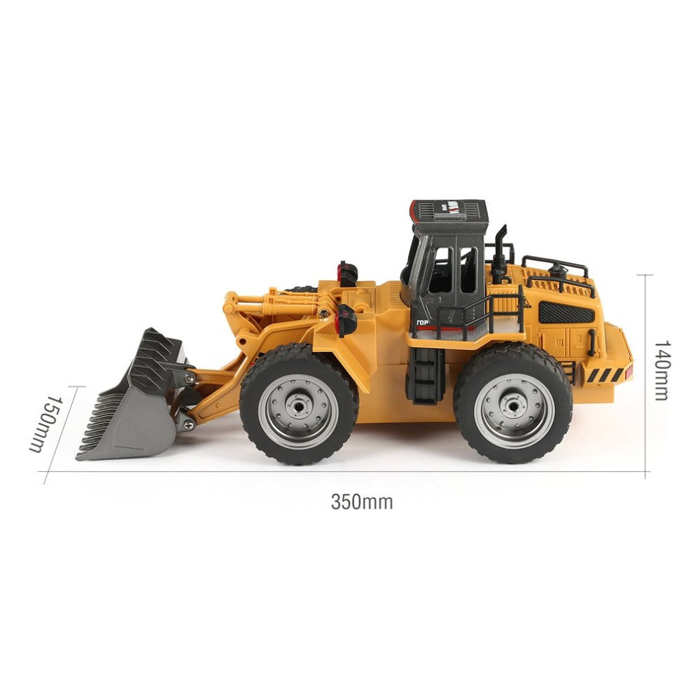 Huina 1520 Metal Excavator Bulldozer Front Loader 6CH 1:18 2.4GHz Engineering RC Car Toy