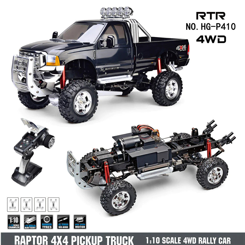 HG P410 1/10 2.4G 4WD RC Car Pickup Truck Climbing off-road Vehicle Ford F350 Toys