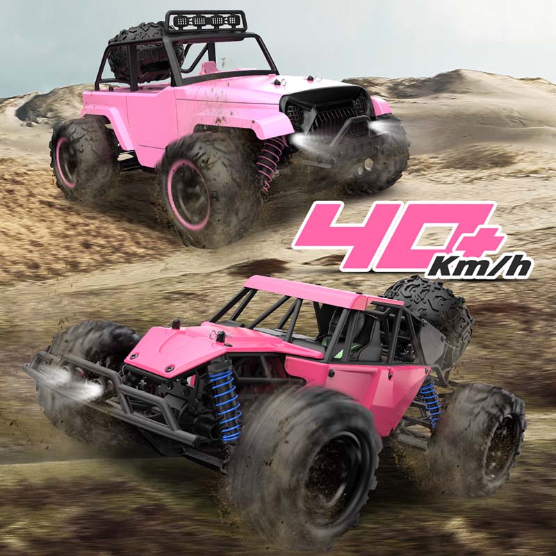 RC Car Pink 1:18 Full-Scale High-Speed Car Off-Road Climbing 4WD Waterproof drift RC Car FUNYAT